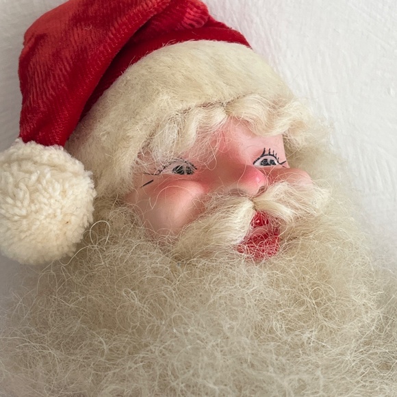 Harold Gale Vintage Red Velvet Suit Santa Claus Hand Painted Composite Face - Picture 8 of 16